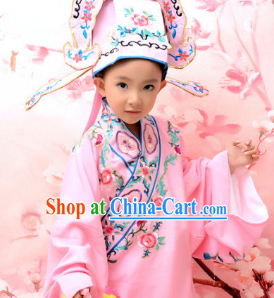 Traditional Peking Opera Costumes and Hat for Kids
