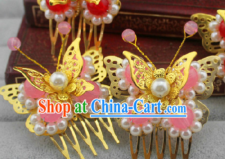 Pink Traditional Handmade Butterfly Hair Accessories