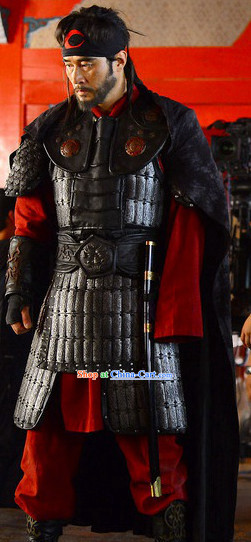 Ancient Korean Palace General Armor Costumes and Headwear Complete Set