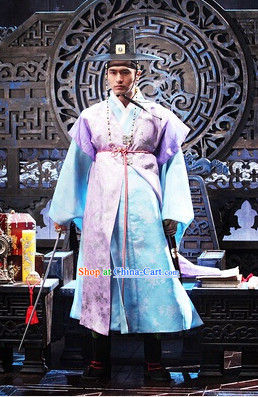Traditional Korean Costumes and Hat Complete Set for Men