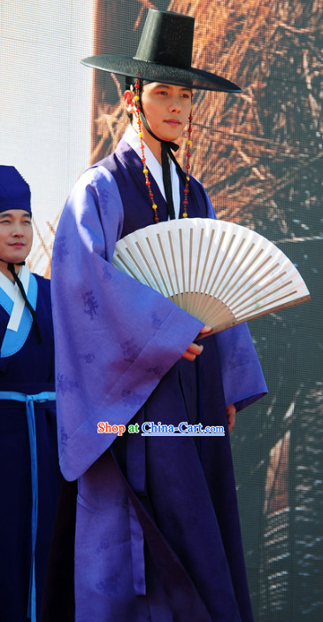 Korean Traditional Hanbok Robe and Hat for Men