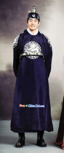 Korean Traditional Prince Clothes and Headwear Complete Set