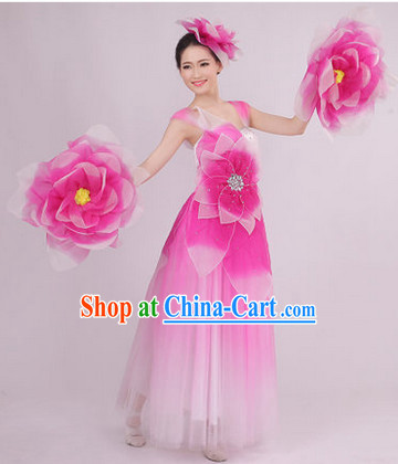 Big Festival Celebration Stage Dance Costume and Headwear for Girls