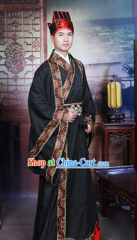Chinese Traditional Clothing and Hat for Men