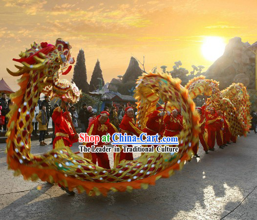 Chinese New Year Ceremony Tongliang Dragon Dance Costumes Complete Set