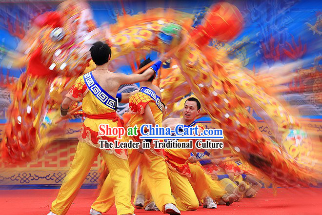 Professional Stage Performance Handmade Chinese Chongqing Dragon Dancing Costumes Complete Set