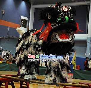 Powerful Old Style Fut San Zhang Fei Lion Dance Costume Complete Set