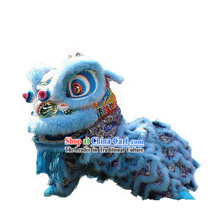 Top Quality Light Blue Hok San Southern Lion Dance Costumes Complete Set