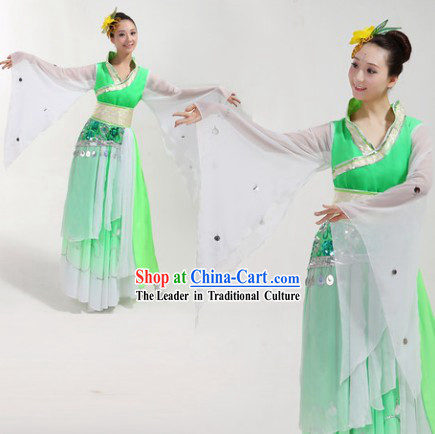 Ancient Chinese Style Classical Dance Costumes and Headwear Complete Set for Women