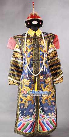 Ancient Chinese Empress Crown and Clothing Complete Set for Women