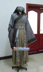 Ancient Chinese Ordinary People Clothes and Hat Complete Set for Men