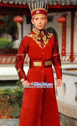 Ancient Chinese General Outfits and Hat Complete Set