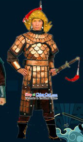 Ancient Chinese General Armor Costumes and Helmet Complete Set