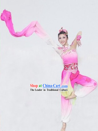 Traditional Chinese Ta Mei Plum Blossom Dance Costumes and Headwear Complete Set