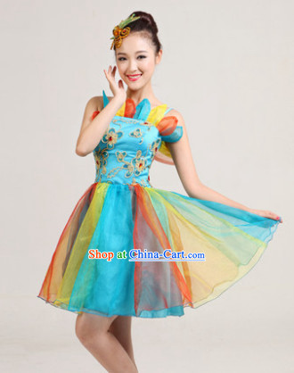 Traditional Chinese Short Skirt Dancing Costumes
