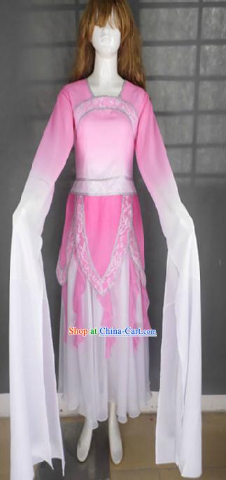 Pink Tao Yao Classic Dance Costumes with Long Sleeves