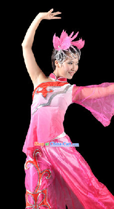 Traditional Chinese Lotus Dancing Costumes Complete Set