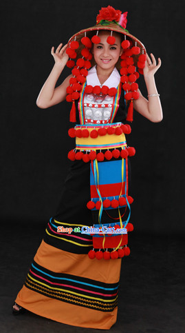 China Deang Nationality Clothing and Hat for Women