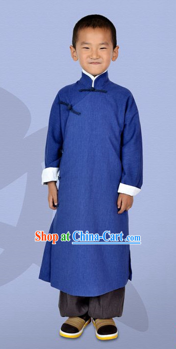Chinese Classical Long Mandarin Robe for Kids