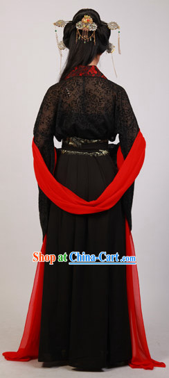 Black Wide Sleeve Hanfu Gown for Women