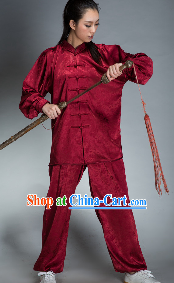 Red Traditional Martial Arts Uniforms for Women