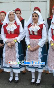 Greek Folk Female Costumes Complete Set