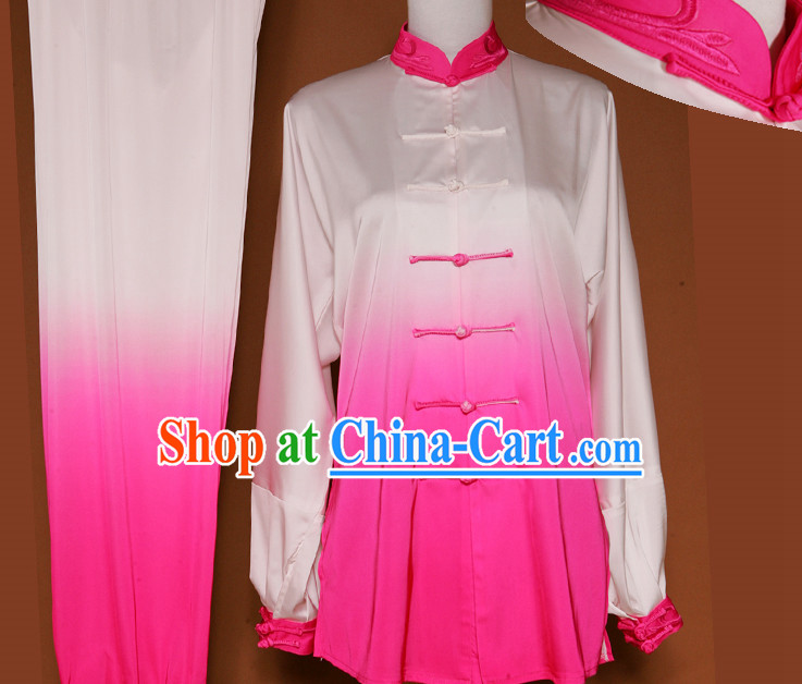 Traditional Color Transition Silk Kung Fu Costume