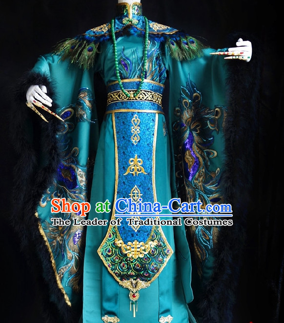 Asian Chinese Peacock Emperor Halloween Costumes Complete Set