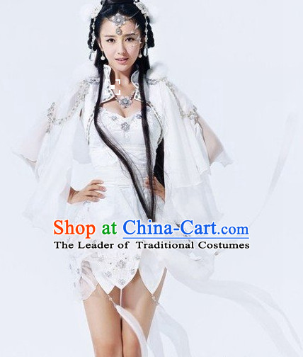 Asian Halloween Costumes Fairy Costume and Hair Jewelry Complete Set for Women