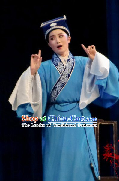 Chinese Opera Peking Opera Cantonese Opera Young Scholar Costumes and Hat Complete Set