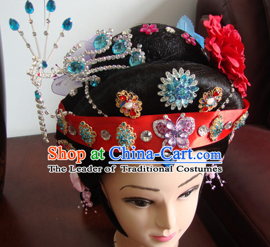 Chinese Opera Peking Opera Cantonese Opera Hairstyles Fascinators Fascinator Wholesale Jewelry Hair Pieces and Black Wigs