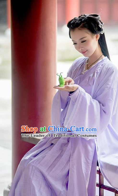 Chinese Ancient Purple Female Costumes Garment