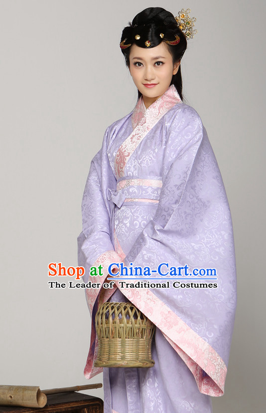 Chinese Ancient Female Noblewomen Halloween Costumes and Hair Jewelry