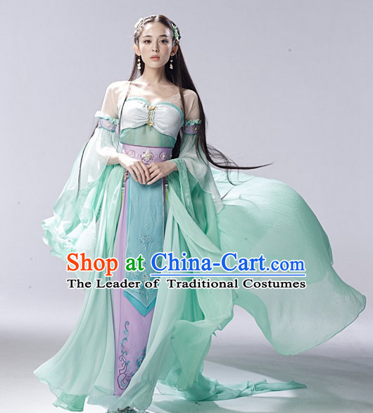 Asia Chinese Fairy Halloween Costumes Cosplay Costume and Hair Accessories Complete Set