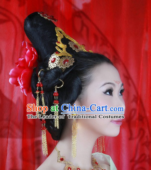 Chinese ancient hairstyles hair accessories tiaras wigs lace front wigs human hair wigs hair pieces cosplay wigs