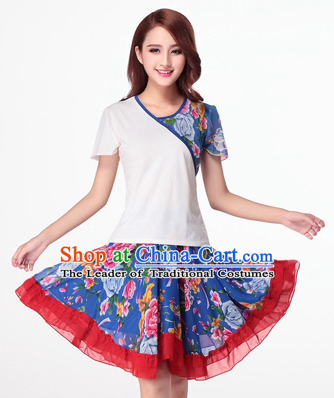 Asia Chinese Festival Parade Folk Dance Costume Wholesale Clothing Group Dance Costumes Dancewear Supply for Women