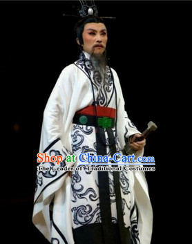 Eastern Zhou Dynasty Spring and Autumn Patriotic Poet Official Qu Yuan Stage Clothing Complete Set for Men