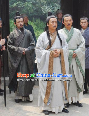 China Eastern Zhou Dynasty Spring Autumn Zhuangzi Chuang-tzu Costumes Chinese Costume Ancient Chinese Foundational texts of Daoism Complete Set for Men