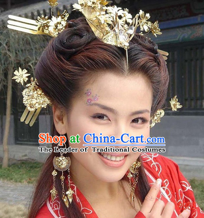 Chinese Ancient Palace Imperial Head Wear Headdress Five Dynasties Princess Hair Jewelry Hairpins
