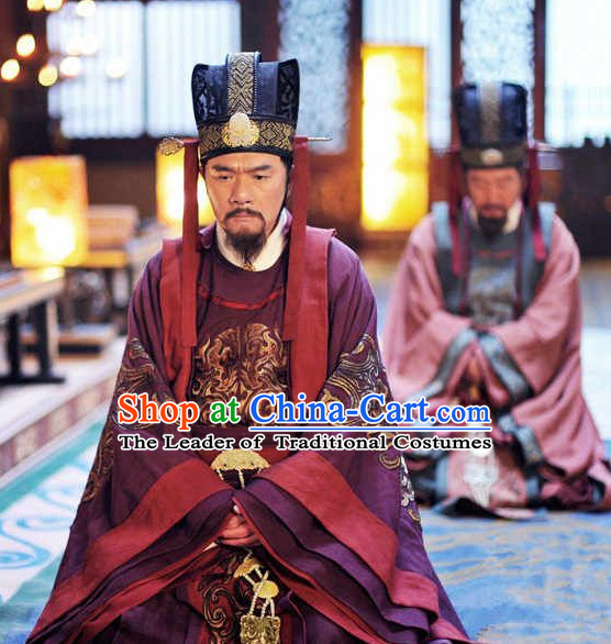 Ancient Chinese Tang Dynasty Duke Statesman Writer Chancellor Fang Xuanling Costume Complete Set for Men