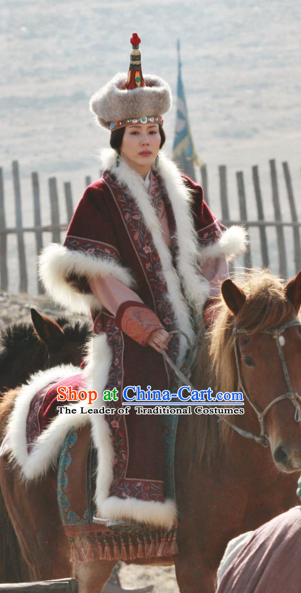 Yuan Dynasty Queen Garment Clothing Chinese Costume Complete Set for Women