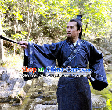 Song Dynasty Chinese Historian Scholar High Chancellor Sima Guang Costume Costumes Dresses Clothing Clothes Garment Outfits Suits Complete Set for Men