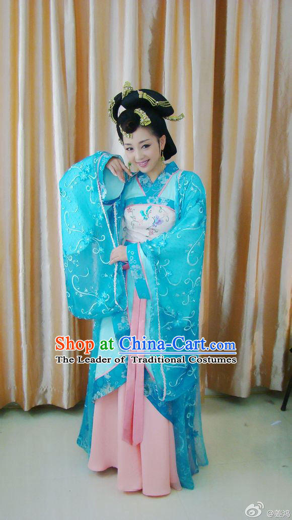 Chinese Costume Beauty Xi Shi Costumes Dresses Clothing Clothes Garment Outfits Suits Complete Set for Women