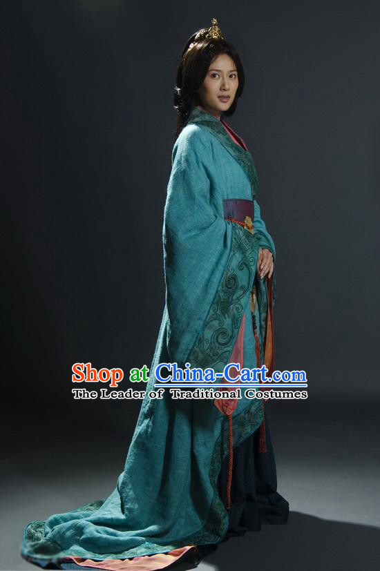 Chinese Han Dynasty Princess Clothing Costumes Dresses Clothing Clothes Garment Outfits Suits Complete Set for Women