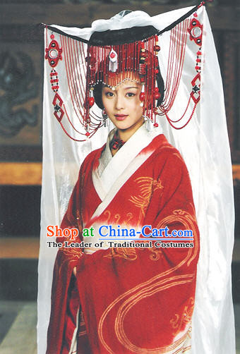 Chinese Qin Dynasty Princess Costumes Dresses Clothing Clothes Garment Outfits Suits Complete Set for Women