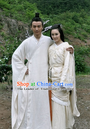 Chinese Qin Dynasty Clothes Costume Dresses Clothing Clothes Garment Outfits Suits Complete Set for Men