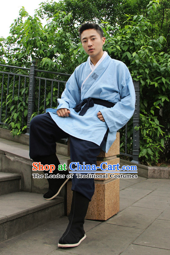 Chinese Costume Chinese Costumes Hanfu Han Dynasty Ancient China Scholar Clothing Dress Garment Suits Clothes Complete Set for Men