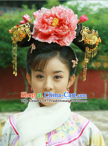Chinese Qing Dynasty Princess Headwear Headpieces Hair Jewelry Headdress for Women