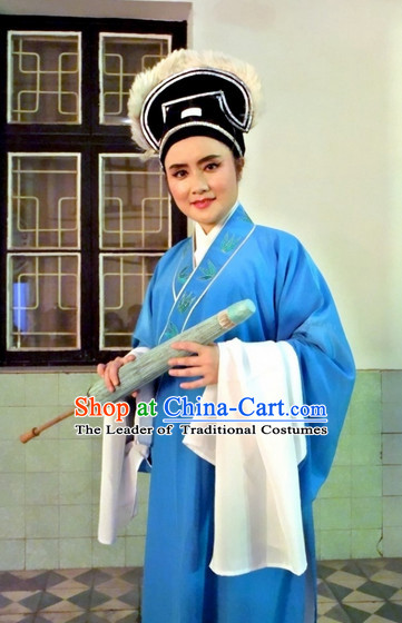 Chinese Opera Classic Water Sleeve Long Sleeves Scholar Costume Dress Wear Outfits Suits for Men
