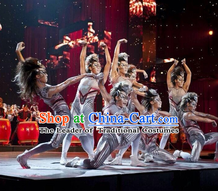 Chinese Classic Wolf Dance Costumes Complete Set for Men